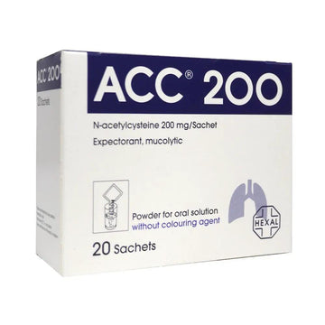 ACC 200 mg Sachets – Acetylcysteine Granules for Respiratory Wellness Support, 20 Count
