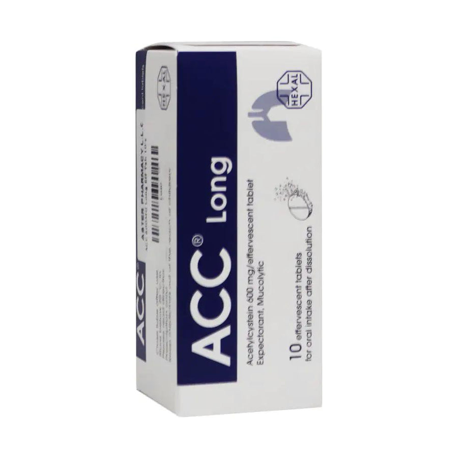 ACC Long 600 mg Effervescent Tablets – Daily Respiratory Wellness & Mucolytic Support, 10 Count