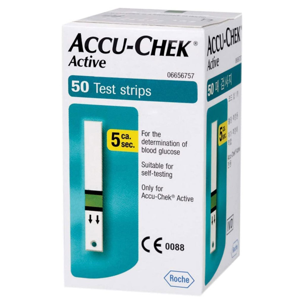 Accu-Chek Active Test Strips For Diabetic Blood Glucose Testing, Pack of 50's - Easy Pharmacy LLC