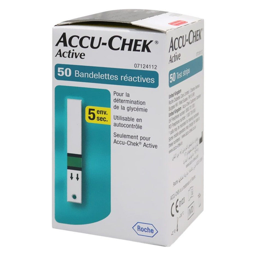 Accu-Chek Active Test Strips For Diabetic Blood Glucose Testing, Pack of 50's - Easy Pharmacy LLC
