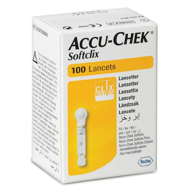 Accu-Chek Softclix Lancets For Diabetic Blood Glucose Testing 28 Gauge Pack Of 100
