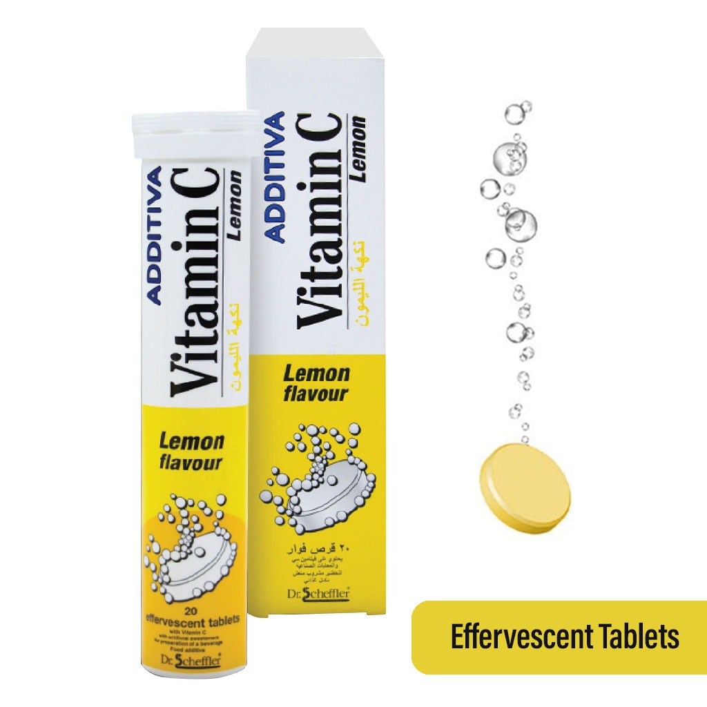 Additiva Vitamin C 1000MG Lemon Effervescent Tablets 20's - Easy Pharmacy LLC