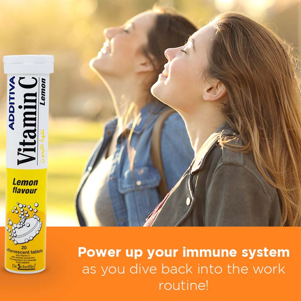 Additiva Vitamin C 1000MG Lemon Effervescent Tablets 20's - Easy Pharmacy LLC