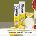 Additiva Vitamin C 1000 mg Lemon Effervescent Tablets – Daily Immune & Wellness Support, 20 Count