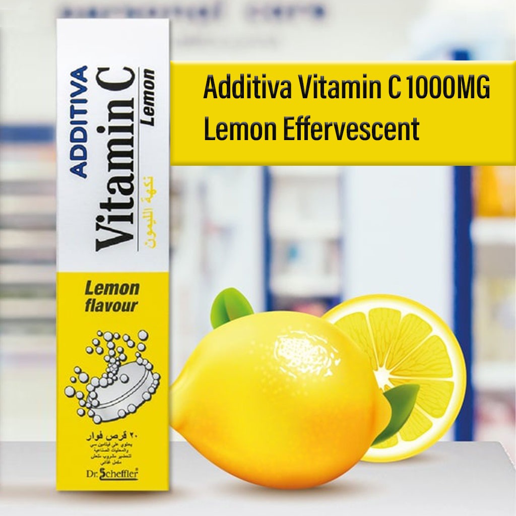 Additiva Vitamin C 1000MG Lemon Effervescent Tablets 20's - Easy Pharmacy LLC