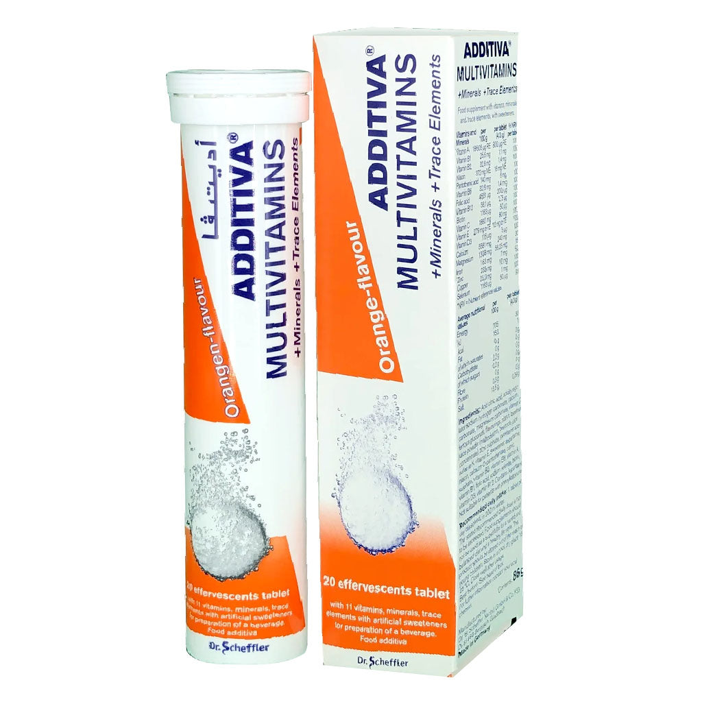 Additiva Multivitamins & Minerals Orange Effervescent Tablets, Pack of 20's - Easy Pharmacy LLC