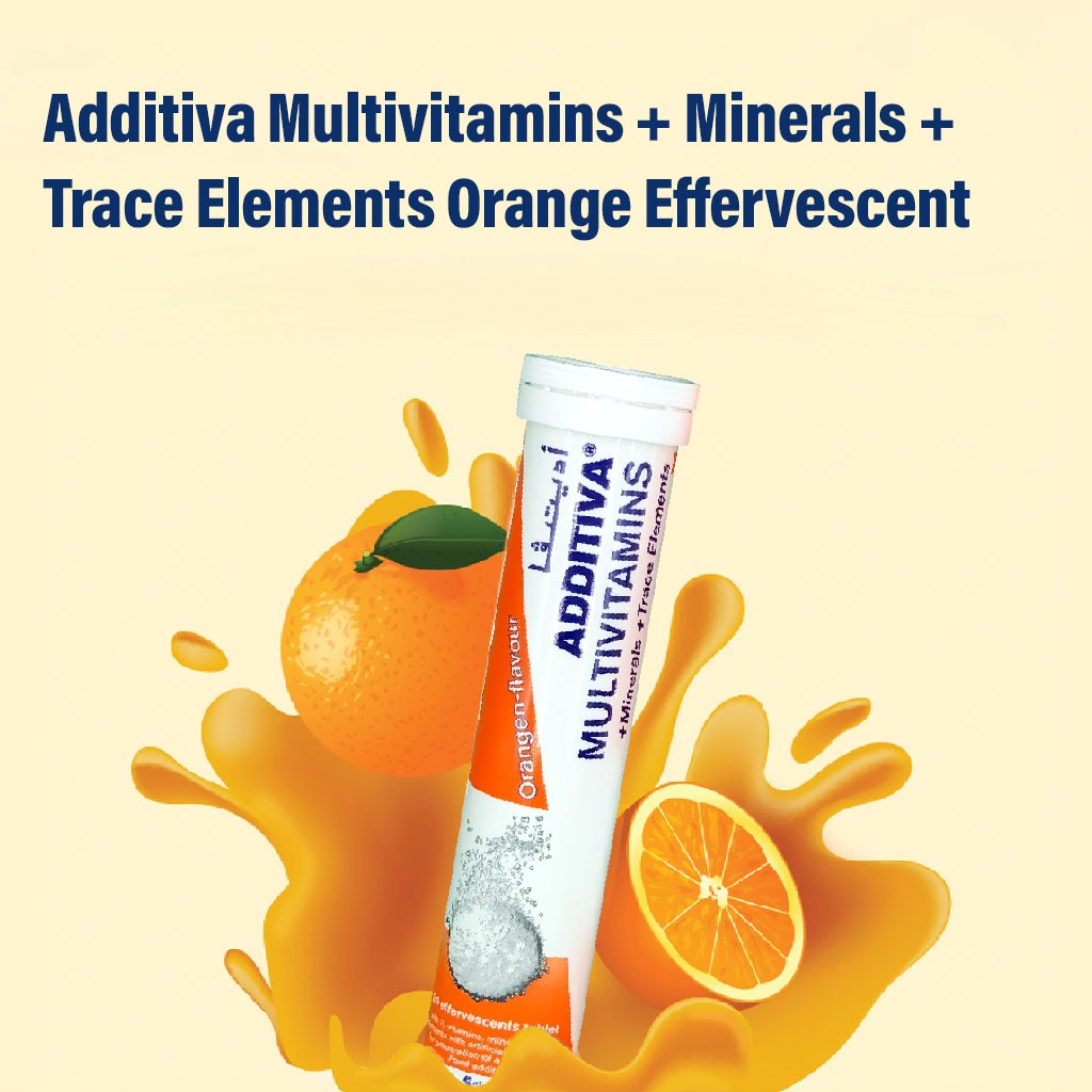 Additiva Multivitamins & Minerals Orange Effervescent Tablets, Pack of 20's - Easy Pharmacy LLC