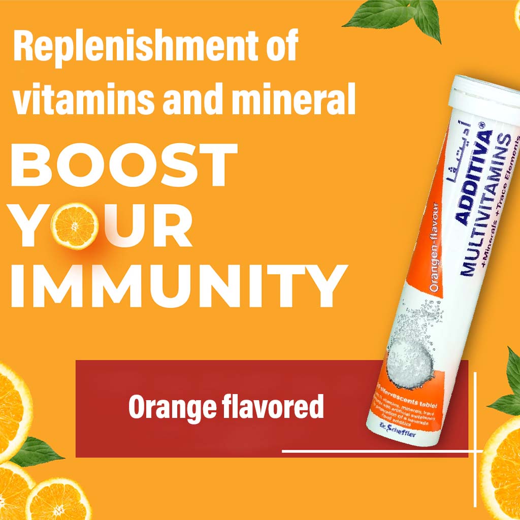 Additiva Multivitamins & Minerals Orange Effervescent Tablets, Pack of 20's - Easy Pharmacy LLC