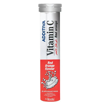 Additiva Vitamin C 1000 mg Red Orange Effervescent Tablets – Daily Immune & Wellness Support, 20 Count