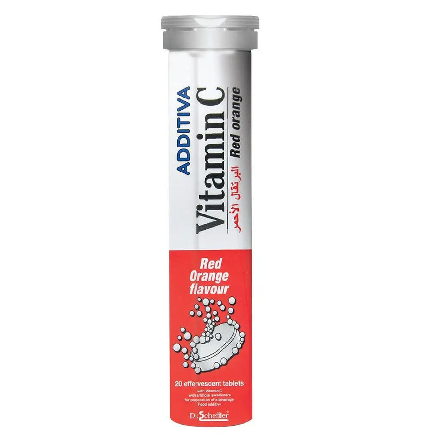 Additiva Vitamin C 1000 mg Red Orange Effervescent Tablets – Daily Immune & Wellness Support, 20 Count