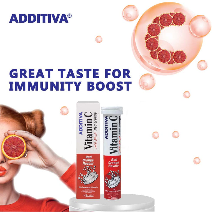 Additiva Vitamin C 1000MG Red Orange Effervescent Tablets 20's - Easy Pharmacy LLC