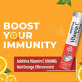 Additiva Vitamin C 1000 mg Red Orange Effervescent Tablets – Daily Immune & Wellness Support, 20 Count