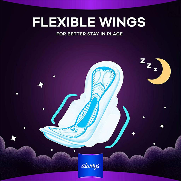Always Clean & Dry Maxi Thick Night Sanitary Pads With Wings, Pack of 8's - Easy Pharmacy LLC