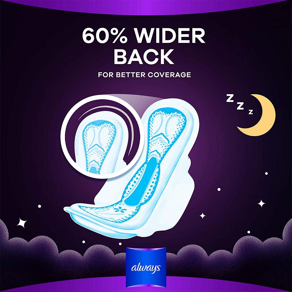 Always Clean & Dry Maxi Thick Night Sanitary Pads With Wings, Pack of 8's - Easy Pharmacy LLC