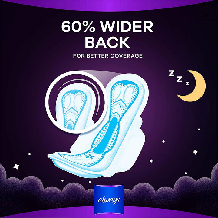 Always Clean & Dry Maxi Thick Night Sanitary Pads With Wings, Pack of 8's - Easy Pharmacy LLC