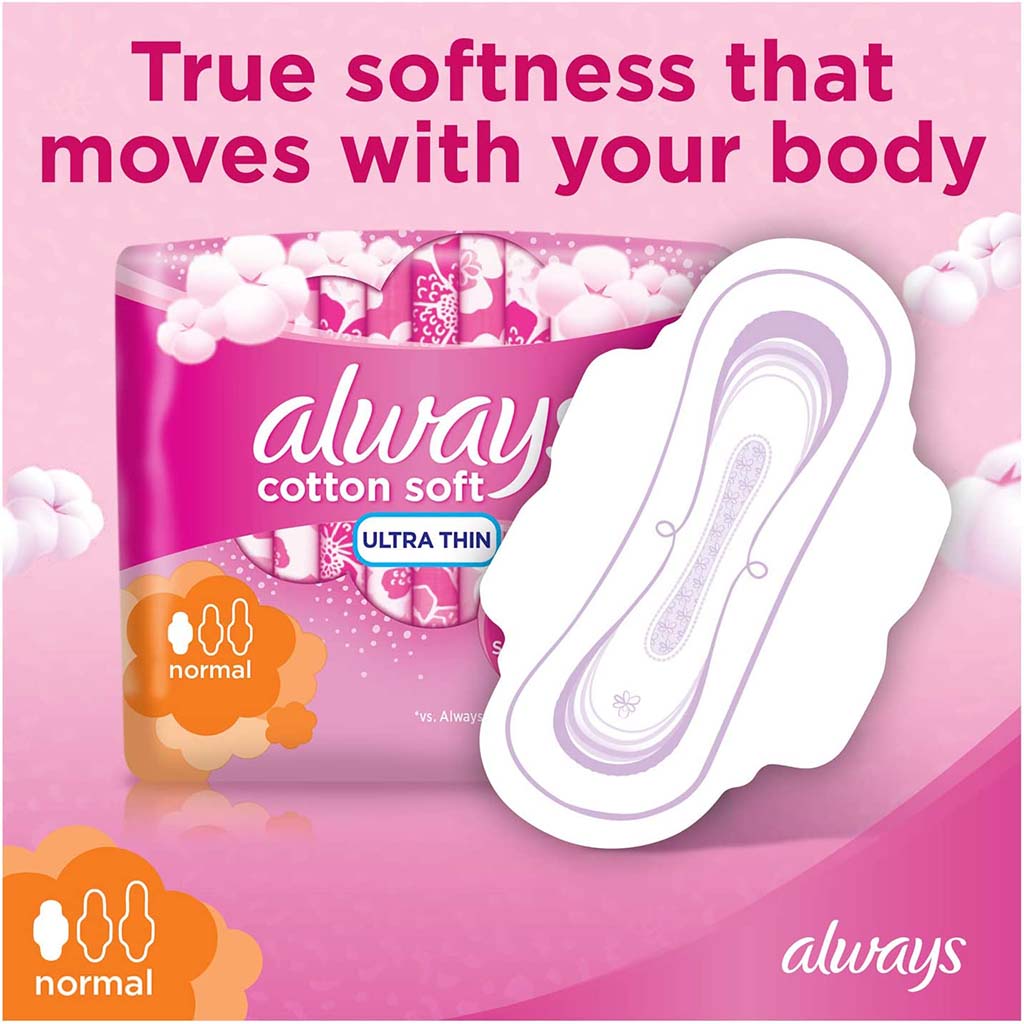 Always Cotton Soft Ultra Thin Normal Sanitary Pads With Wings, Pack of 10's - Easy Pharmacy LLC