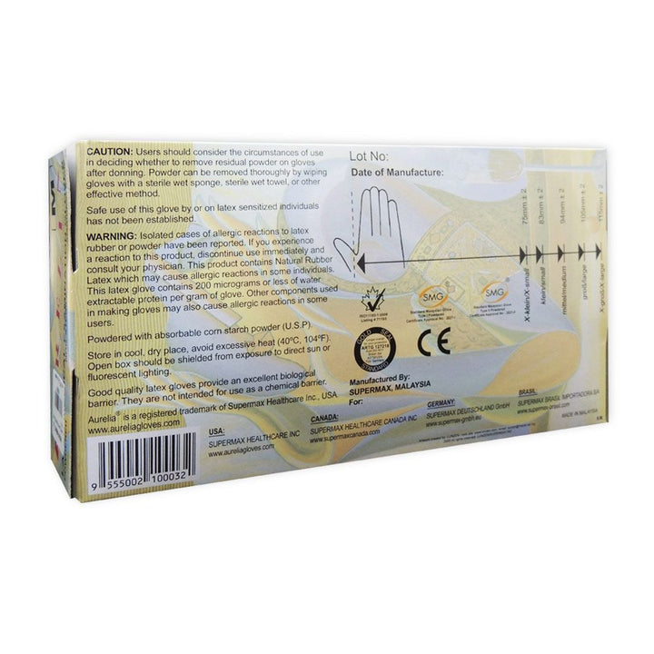 Aurelia Latex Medical Examination Powdered Gloves Medium 100's - Easy Pharmacy LLC