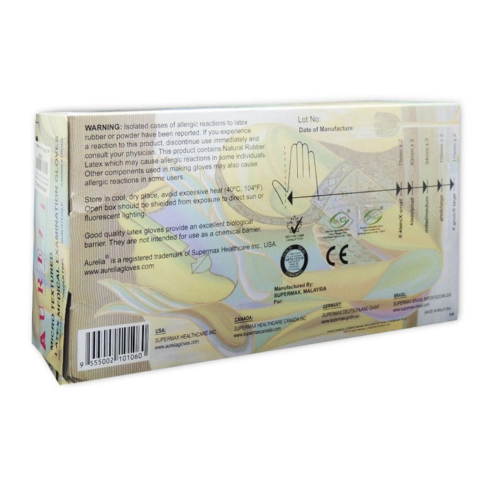 Aurelia Micro Textured Latex Medical Examination Gloves Small 100's - Easy Pharmacy LLC