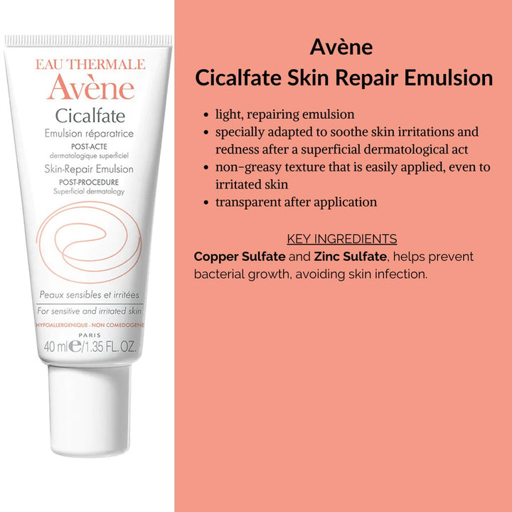 Avene Cicalfate Post Procedure Skin Repair Emulsion 40ml - Easy Pharmacy LLC