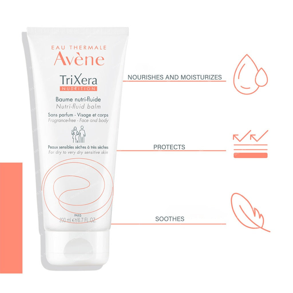 Avene Trixera Nutrition Nutri-Fluid Balm, Emollient Balm For Dry Skin And Sensitive Skin 200ml - Easy Pharmacy LLC