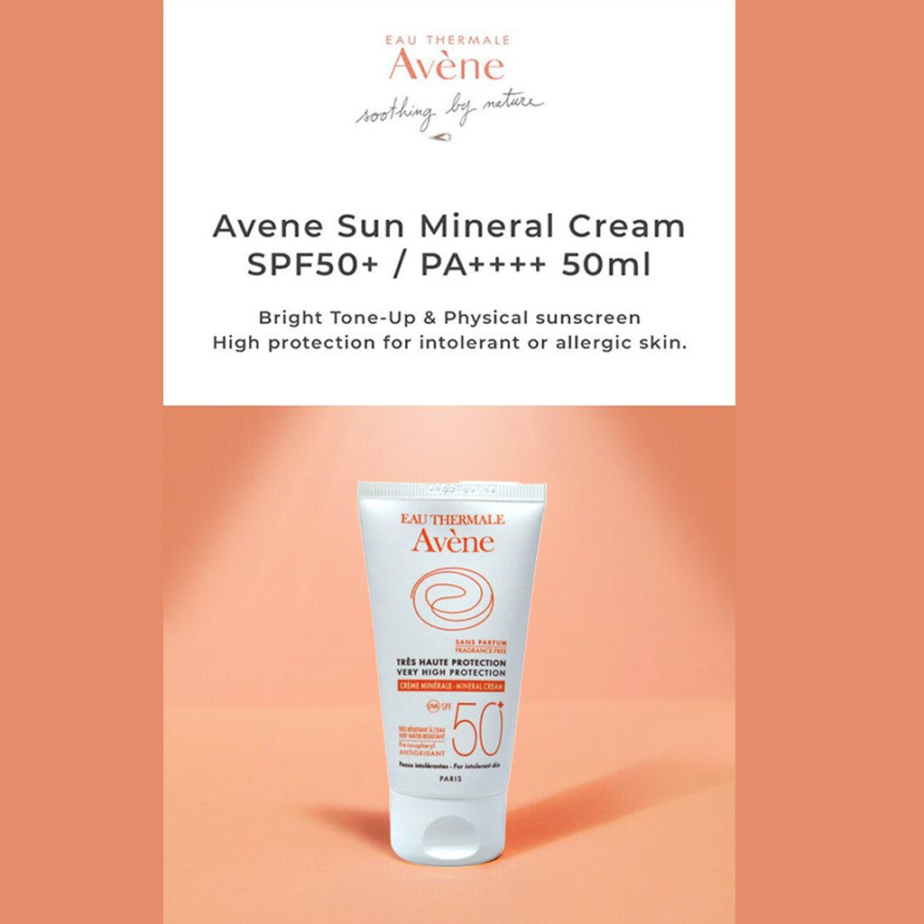 Avene SPF50+ Mineral Sunscreen Cream For High Sun Protection 50ml - Easy Pharmacy LLC