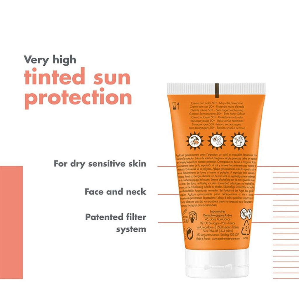 Avene SPF50+ Tinted Sunscreen Cream For High Sun Protection 50ml - Easy Pharmacy LLC