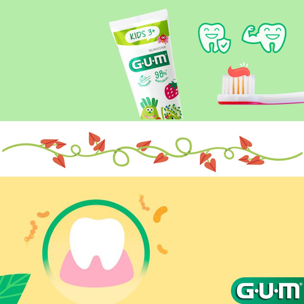 Sunstar Gum Kids 3+ Years Toothpaste, Strawberry Flavour 50ml - Easy Pharmacy LLC