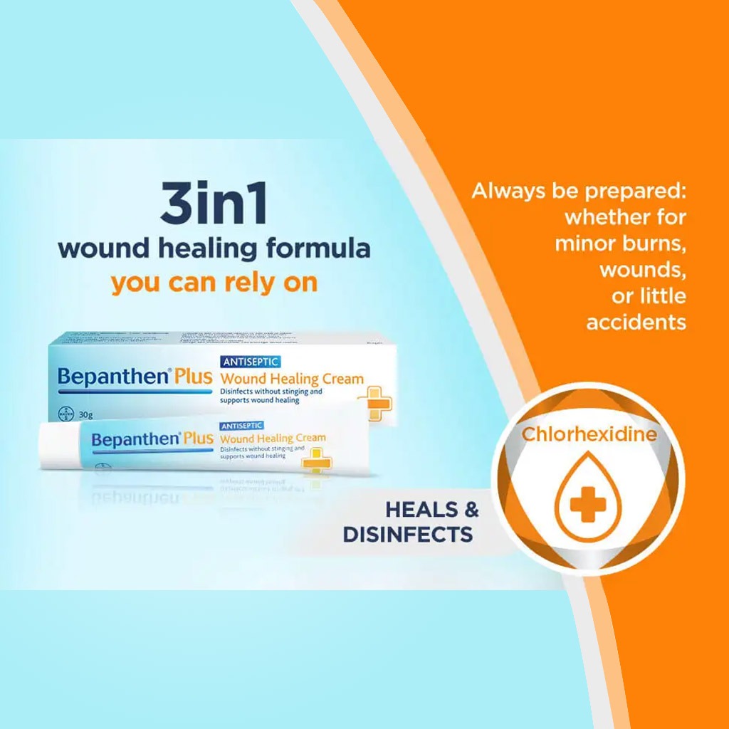 Bepanthen Plus Antiseptic Wound Healing Cream 30g - Easy Pharmacy LLC