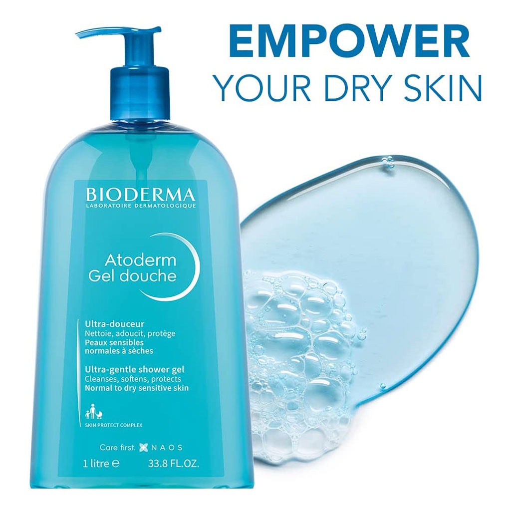 Bioderma Atoderm Shower Gel For Normal And Dry Sensitive Skin, Soap-Free 1L - Easy Pharmacy LLC