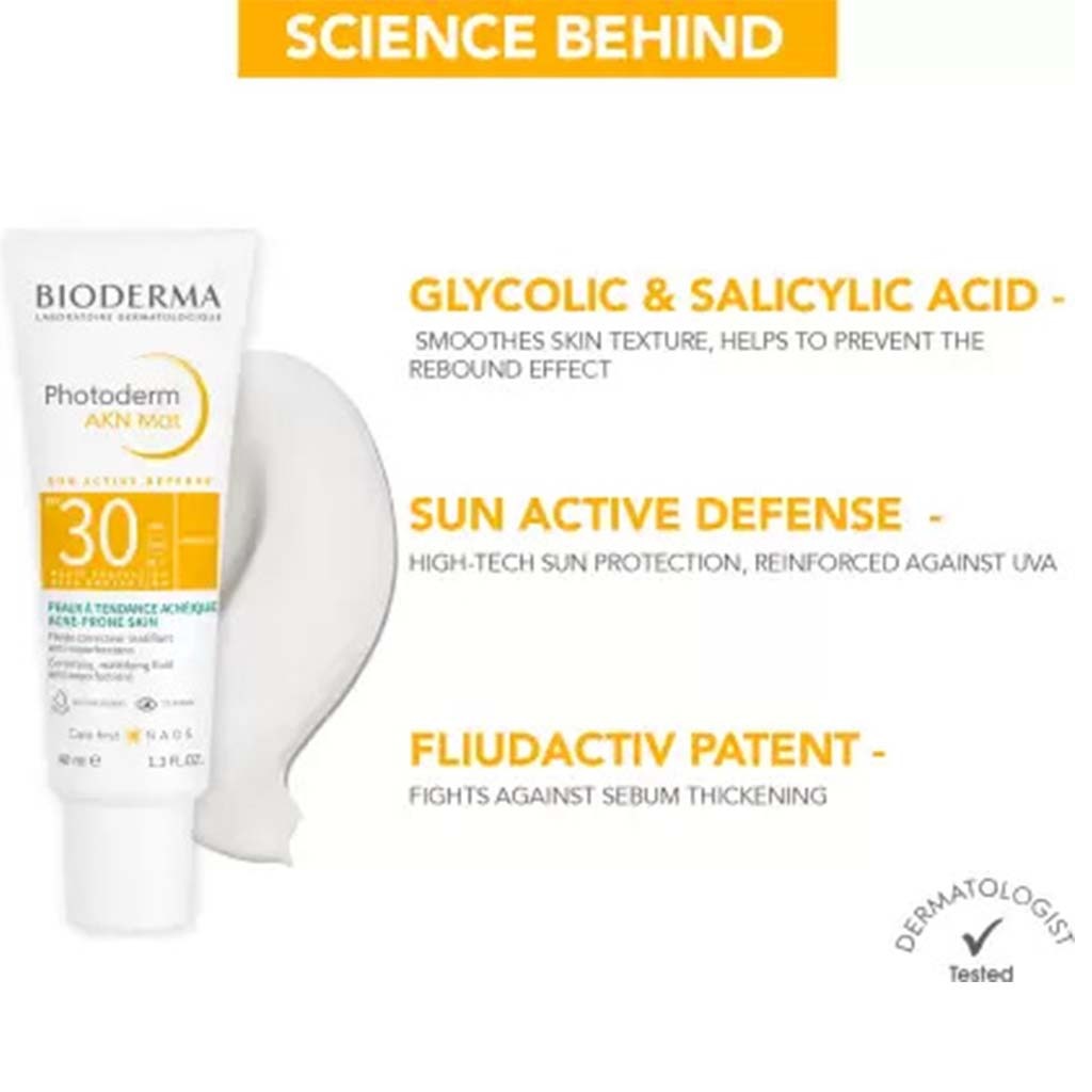 Bioderma Photoderm AKN Mat SPF30 Fluid Sunscreen For Face 40ml - Easy Pharmacy LLC