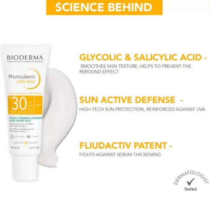 Bioderma Photoderm AKN Mat SPF30 Fluid Sunscreen For Face 40ml - Easy Pharmacy LLC