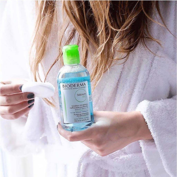 Bioderma Sebium H₂O Cleansing Micelle Make-Up Remover Solution For Combination To Oily Skin 250 mL - Easy Pharmacy LLC