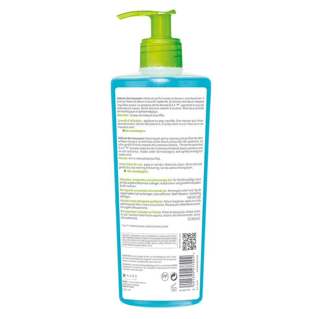 Bioderma Sebium Moussant Purifying Cleansing Foaming Gel For Combination To Oily Skin 500 mL - Easy Pharmacy LLC