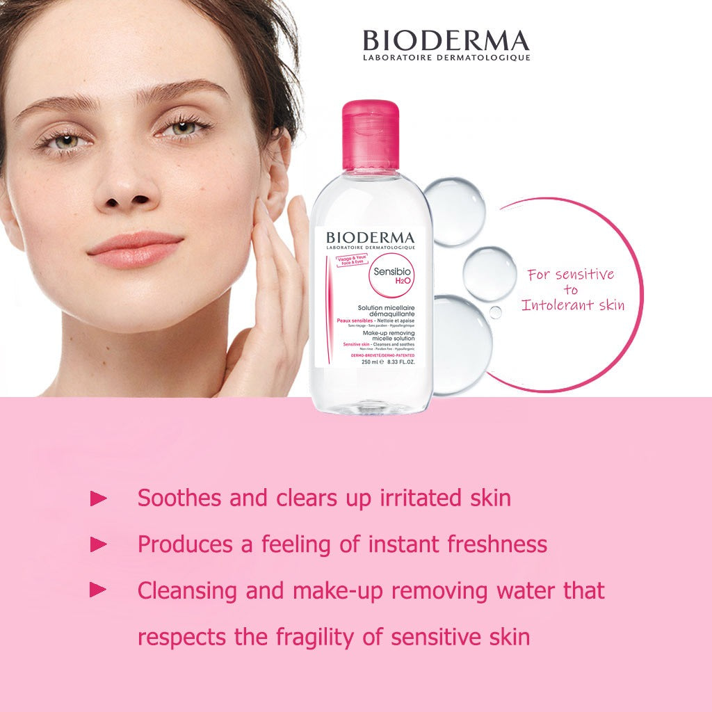 Bioderma Sensibio H2O Cleansing & Make up Removing Micellar Water with Pump 500ml - Easy Pharmacy LLC