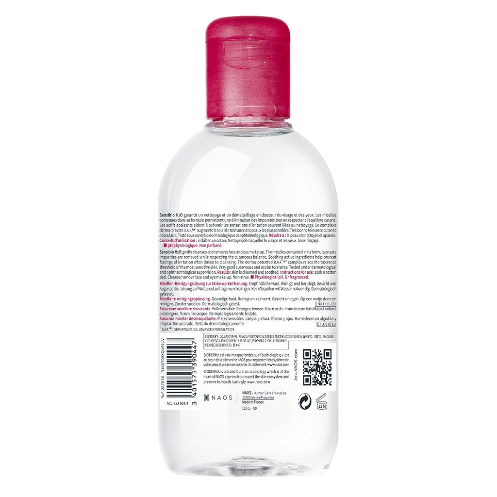 Bioderma Sensibio H2O Cleansing & Make up Removing Micellar Water with Pump 500ml - Easy Pharmacy LLC