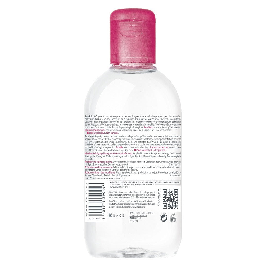 Bioderma Sensibio H2O Cleansing & Make up Removing Micellar Water 250ml - Easy Pharmacy LLC