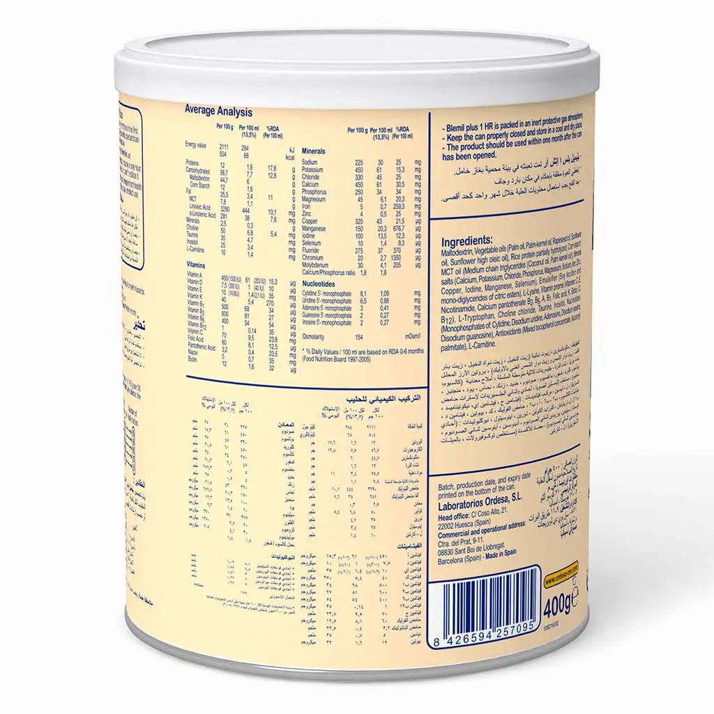 Blemil Plus Stage 1 HR Hydrolyzed Rice Protein Baby Milk Formula For 0 To 6 Months With Cow Milk Allergy 400g