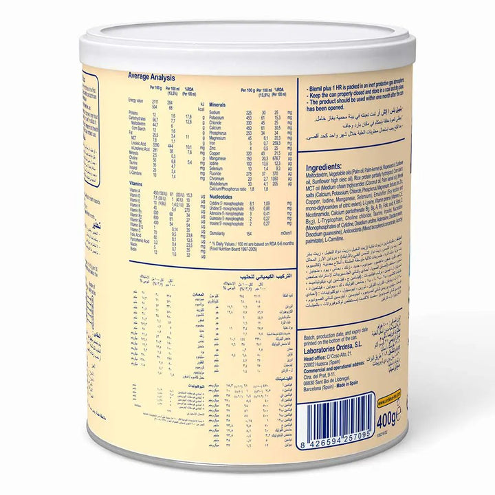 Blemil Plus Stage 1 HR Hydrolyzed Rice Protein Baby Milk Formula For 0 To 6 Months With Cow Milk Allergy 400g