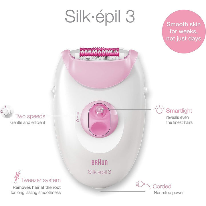 Braun Silk-Epil 3 Epilator 3370 - Easy Pharmacy LLC