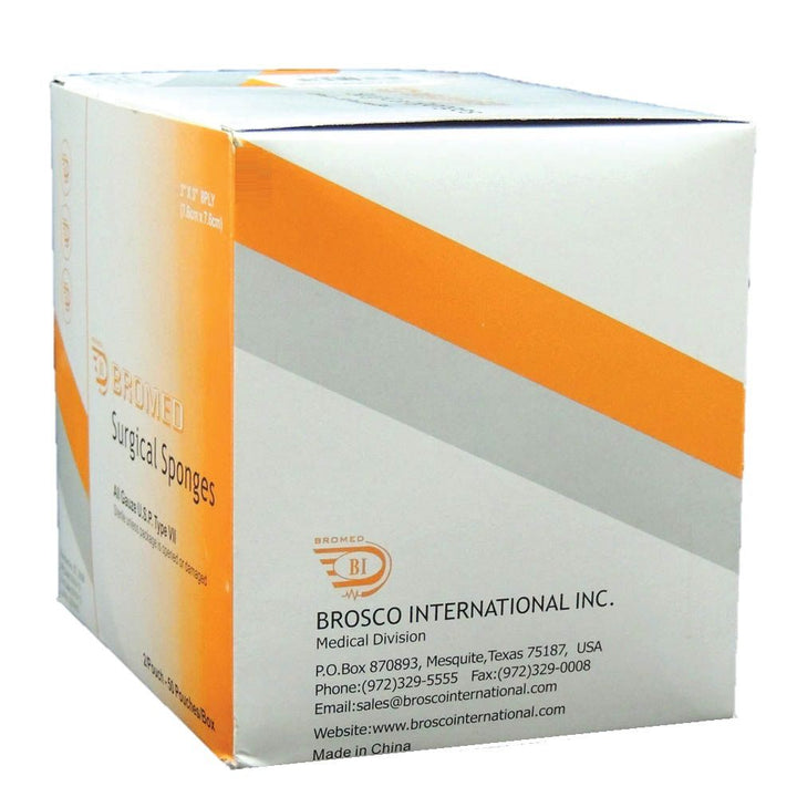 Bromed Sterile Surgical Sponges 3 inch x 3 inch x 8 ply 50's - Easy Pharmacy LLC