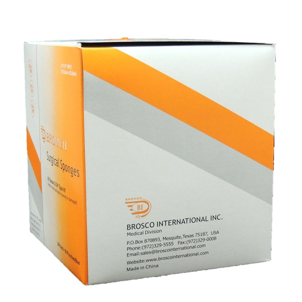 Bromed Sterile Surgical Sponges 4 inch x 4 inch x 8 ply 50's - Easy Pharmacy LLC