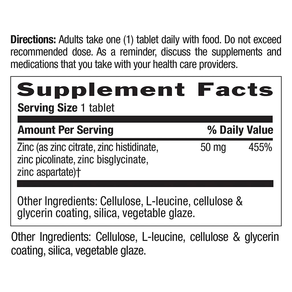 Country Life Zinc Target-Mins® 50 mg Tablets For Immune Health, Pack of 90's - Easy Pharmacy LLC