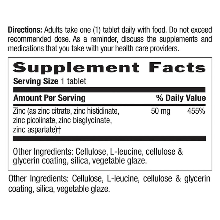 Country Life Zinc Target-Mins® 50 mg Tablets For Immune Health, Pack of 90's - Easy Pharmacy LLC