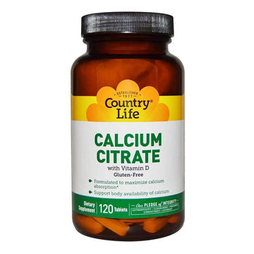 Country Life Calcium Citrate With Vitamin D Tablets 120 Count