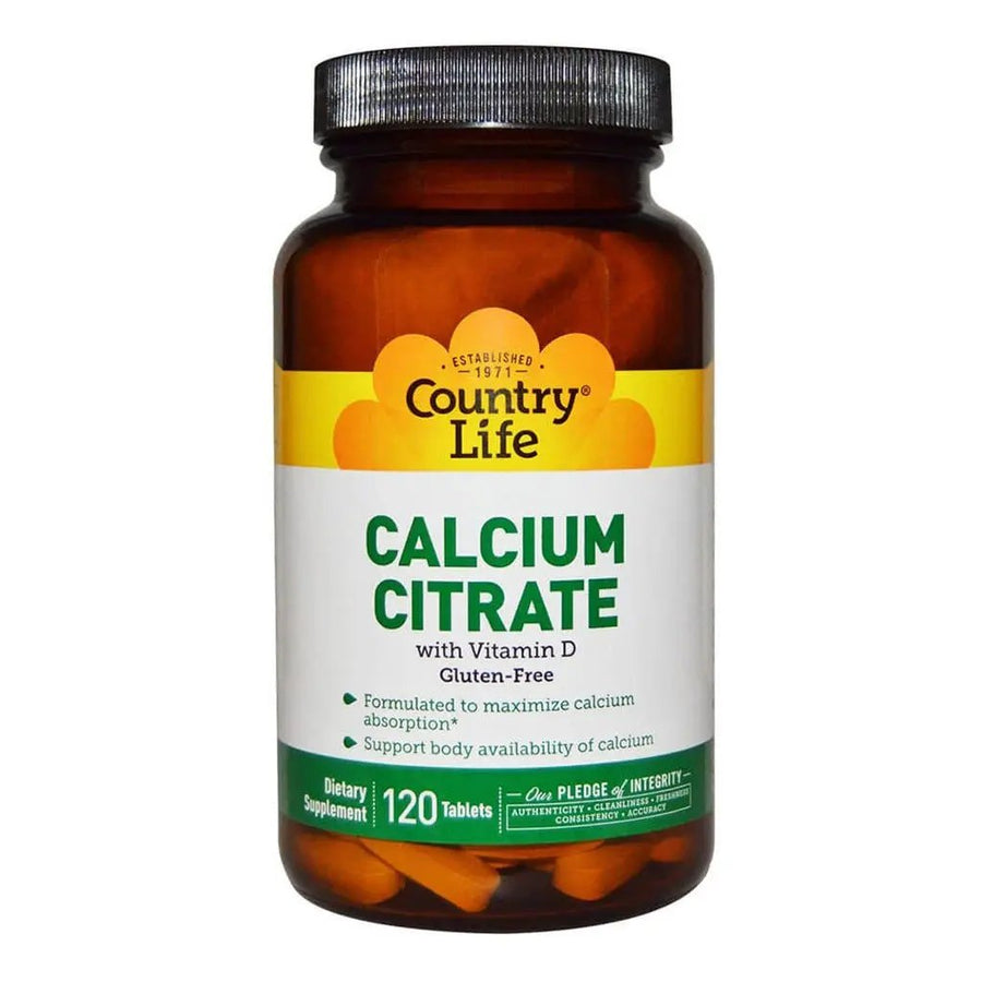 Country Life Calcium Citrate With Vitamin D Tablets 120 Count