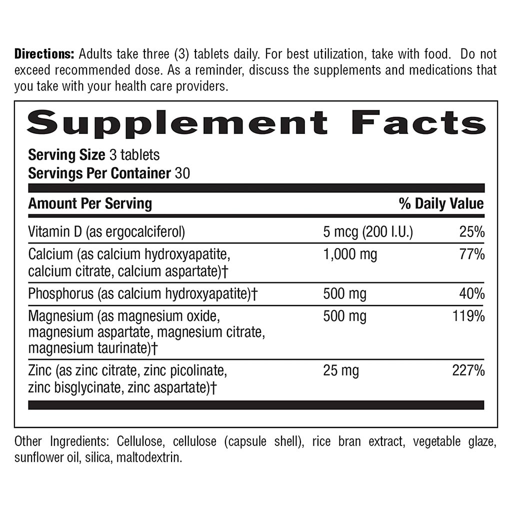 Country Life Calcium Magnesium & Zinc Tablet With Vitamin D For Bone & Immune Health, Pack of 90's - Easy Pharmacy LLC