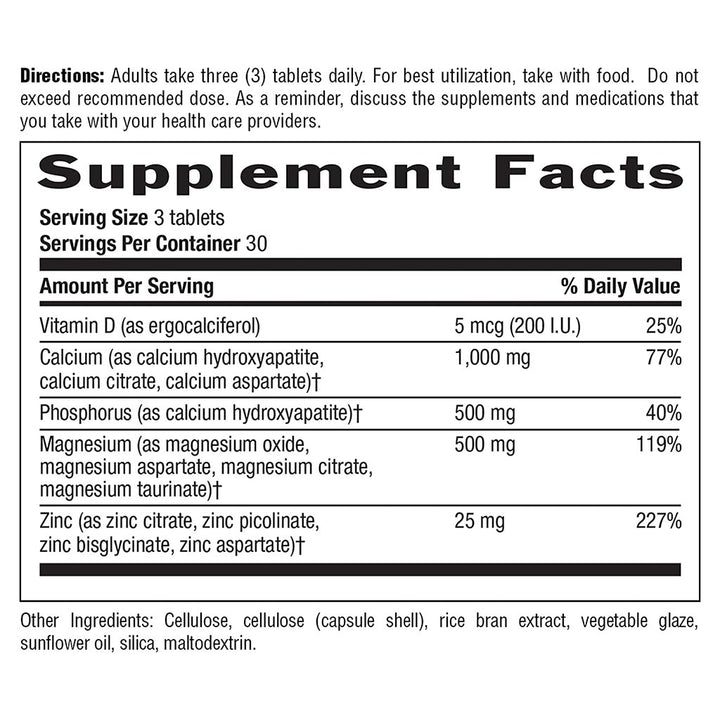 Country Life Calcium Magnesium & Zinc Tablet With Vitamin D For Bone & Immune Health, Pack of 90's - Easy Pharmacy LLC