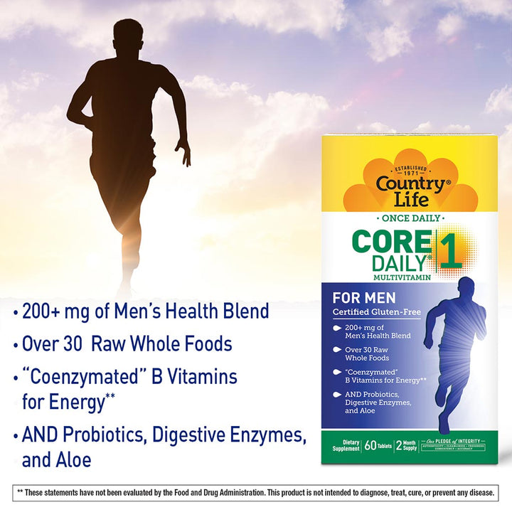 Country Life Core Daily 1 Multivitamin Supplement Tablets For Men, Pack of 60's - Easy Pharmacy LLC