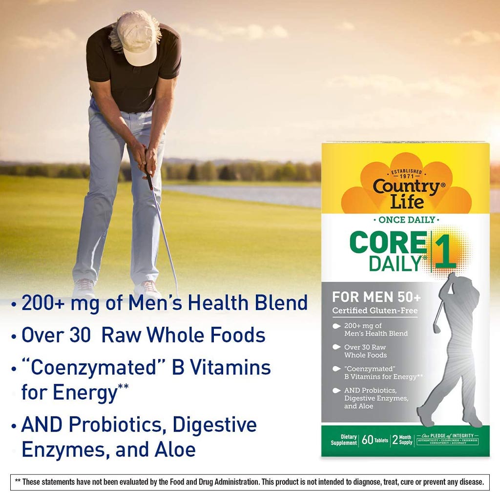 Country Life Core Daily 1 Multivitamin Supplement Tablets For Men 50+, Pack of 60's - Easy Pharmacy LLC
