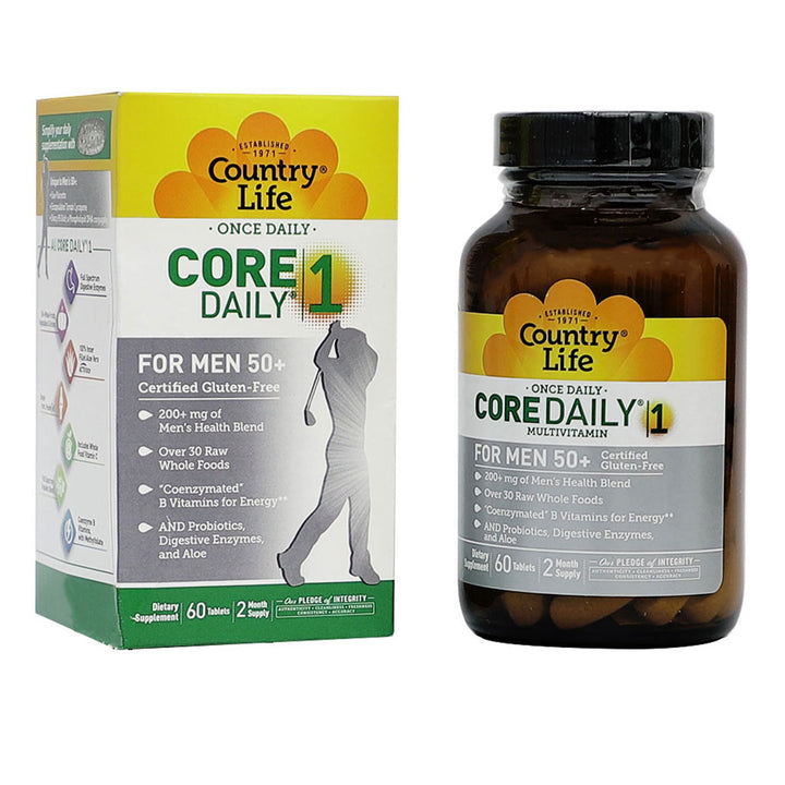 Country Life Core Daily 1 Multivitamin Supplement Tablets For Men 50+, Pack of 60's - Easy Pharmacy LLC